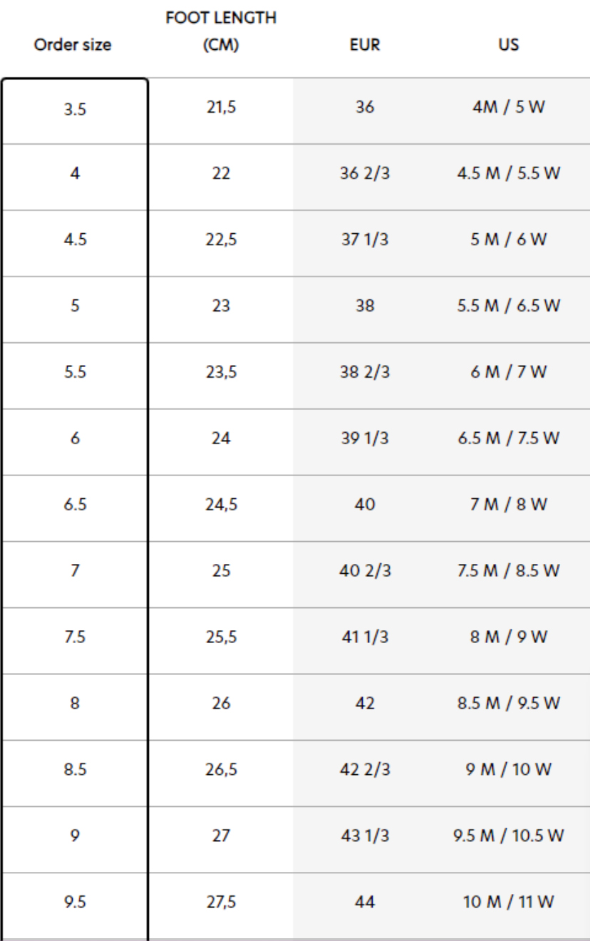 Size Chart